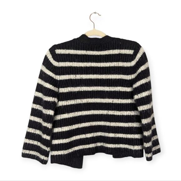 Slate & Willow Black White Stripe Cardigan Sweater Size XS - Picture 2 of 8